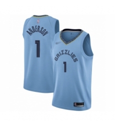Men's Memphis Grizzlies #1 Kyle Anderson Authentic Blue Finished Basketball Jersey Statement Edition