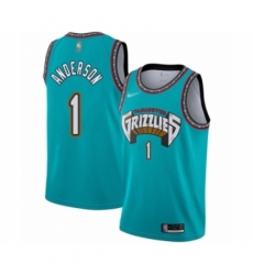 Men's Memphis Grizzlies #1 Kyle Anderson Authentic Green Hardwood Classic Basketball Jersey