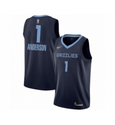 Men's Memphis Grizzlies #1 Kyle Anderson Authentic Navy Blue Finished Basketball Jersey - Icon Edition