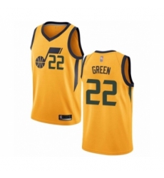 Men's Utah Jazz #22 Jeff Green Authentic Gold Basketball Jersey Statement Edition