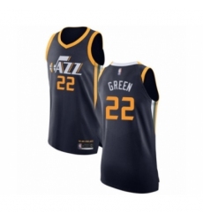 Men's Utah Jazz #22 Jeff Green Authentic Navy Blue Basketball Jersey - Icon Edition