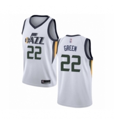Men's Utah Jazz #22 Jeff Green Authentic White Basketball Jersey - Association Edition