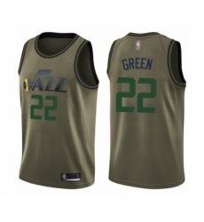 Men's Utah Jazz #22 Jeff Green Swingman Green Salute to Service Basketball Jersey