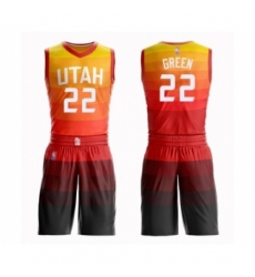 Youth Utah Jazz #22 Jeff Green Swingman Orange Basketball Suit Jersey - City Edition