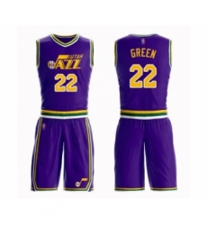 Youth Utah Jazz #22 Jeff Green Swingman Purple Basketball Suit Jersey