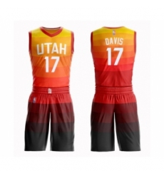 Women's Utah Jazz #17 Ed Davis Swingman Orange Basketball Suit Jersey - City Edition