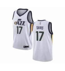 Youth Utah Jazz #17 Ed Davis Swingman White Basketball Jersey - Association Edition