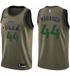 Men's Nike Utah Jazz #44 Pete Maravich Green Salute to Service NBA Swingman Jersey