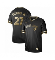 Men's Toronto Blue Jays #27 Vladimir Guerrero Jr. Authentic Black Gold Fashion Baseball Jersey