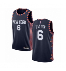 Men's New York Knicks #6 Elfrid Payton Authentic Navy Blue Basketball Jersey - 2018-19 City Edition