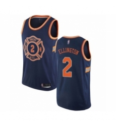 Men's New York Knicks #2 Wayne Ellington Authentic Navy Blue Basketball Jersey - City Edition