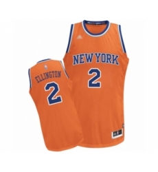 Men's New York Knicks #2 Wayne Ellington Authentic Orange Alternate Basketball Jersey