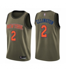 Men's New York Knicks #2 Wayne Ellington Swingman Green Salute to Service Basketball Jersey