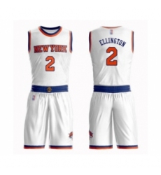 Men's New York Knicks #2 Wayne Ellington Swingman White Basketball Suit Jersey - Association Edition