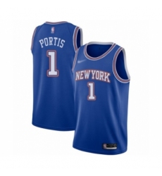 Men's New York Knicks #1 Bobby Portis Authentic Blue Basketball Jersey - Statement Edition