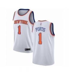 Men's New York Knicks #1 Bobby Portis Authentic White Basketball Jersey - Association Edition