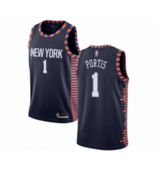 Women's New York Knicks #1 Bobby Portis Swingman Navy Blue Basketball Jersey - 2018 19 City Edition