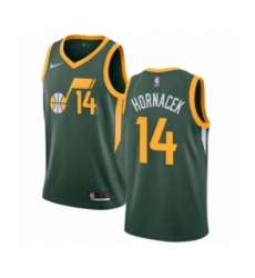 Men's Nike Utah Jazz #14 Jeff Hornacek Green Swingman Jersey - Earned Edition