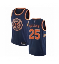 Men's New York Knicks #25 Reggie Bullock Authentic Navy Blue Basketball Jersey - City Edition