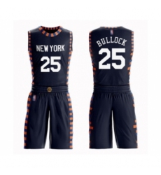 Youth New York Knicks #25 Reggie Bullock Swingman Navy Blue Basketball Suit Jersey - City Edition