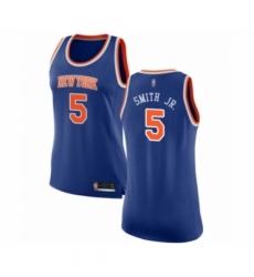 Women's New York Knicks #5 Dennis Smith Jr. Swingman Royal Blue Basketball Jersey - Icon Edition