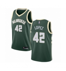 Youth Milwaukee Bucks #42 Robin Lopez Swingman Green Basketball Jersey - Icon Edition
