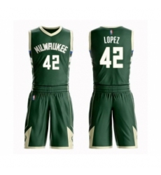 Youth Milwaukee Bucks #42 Robin Lopez Swingman Green Basketball Suit Jersey - Icon Edition