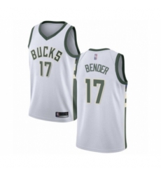 Men's Milwaukee Bucks #17 Dragan Bender Authentic White Basketball Jersey - Association Edition