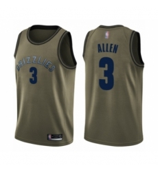 Youth Memphis Grizzlies #3 Grayson Allen Swingman Green Salute to Service Basketball Jersey