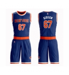 Men's New York Knicks #67 Taj Gibson Swingman Royal Blue Basketball Suit Jersey - Icon Edition