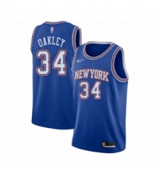 Men's New York Knicks #34 Charles Oakley Authentic Blue Basketball Jersey - Statement Edition
