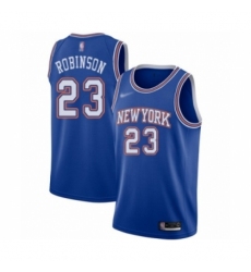 Men's New York Knicks #23 Mitchell Robinson Authentic Blue Basketball Jersey - Statement Edition