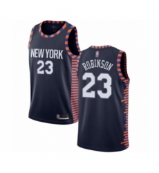 Men's New York Knicks #23 Mitchell Robinson Authentic Navy Blue Basketball Jersey - 2018 19 City Edition