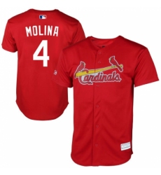 Men's Majestic St. Louis Cardinals #4 Yadier Molina Authentic Red New Cool Base MLB Jersey