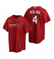 Men's Nike St. Louis Cardinals #4 Yadier Molina Red Alternate Stitched Baseball Jersey