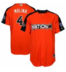Youth Majestic St. Louis Cardinals #4 Yadier Molina Authentic Orange National League 2017 MLB All-Star MLB Jersey
