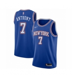 Men's New York Knicks #7 Carmelo Anthony Authentic Blue Basketball Jersey - Statement Edition