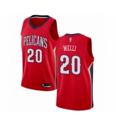 Men's New Orleans Pelicans #20 Nicolo Melli Authentic Red Basketball Jersey Statement Edition