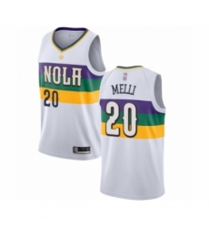 Youth New Orleans Pelicans #20 Nicolo Melli Swingman White Basketball Jersey - City Edition