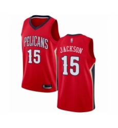 Men's New Orleans Pelicans #15 Frank Jackson Authentic Red Basketball Jersey Statement Edition