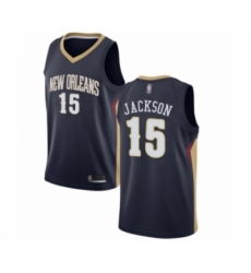 Women's New Orleans Pelicans #15 Frank Jackson Swingman Navy Blue Basketball Jersey - Icon Edition