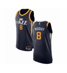 Men's Utah Jazz #8 Emmanuel Mudiay Authentic Navy Blue Basketball Jersey - Icon Edition