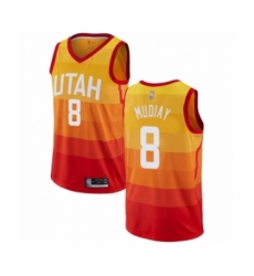 Men's Utah Jazz #8 Emmanuel Mudiay Authentic Orange Basketball Jersey - City Edition