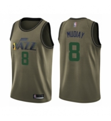 Men's Utah Jazz #8 Emmanuel Mudiay Swingman Green Salute to Service Basketball Jersey