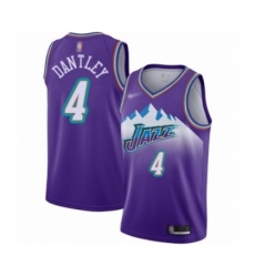 Men's Utah Jazz #4 Adrian Dantley Authentic Purple Hardwood Classics Basketball Jersey