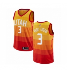 Men's Utah Jazz #3 Justin Wright-Foreman Authentic Orange Basketball Jersey - City Edition