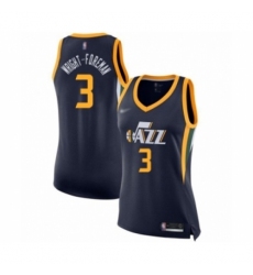 Women's Utah Jazz #3 Justin Wright-Foreman Swingman Navy Blue Basketball Jersey - Icon Edition