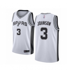 Men's San Antonio Spurs #3 Keldon Johnson Authentic White Basketball Jersey - Association Edition