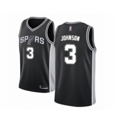 Youth San Antonio Spurs #3 Keldon Johnson Swingman Black Basketball Jersey - Icon Edition