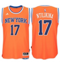 New York Knicks #17 Frank Ntilikina Alternate Orange New Swingman Stitched NBA Jersey